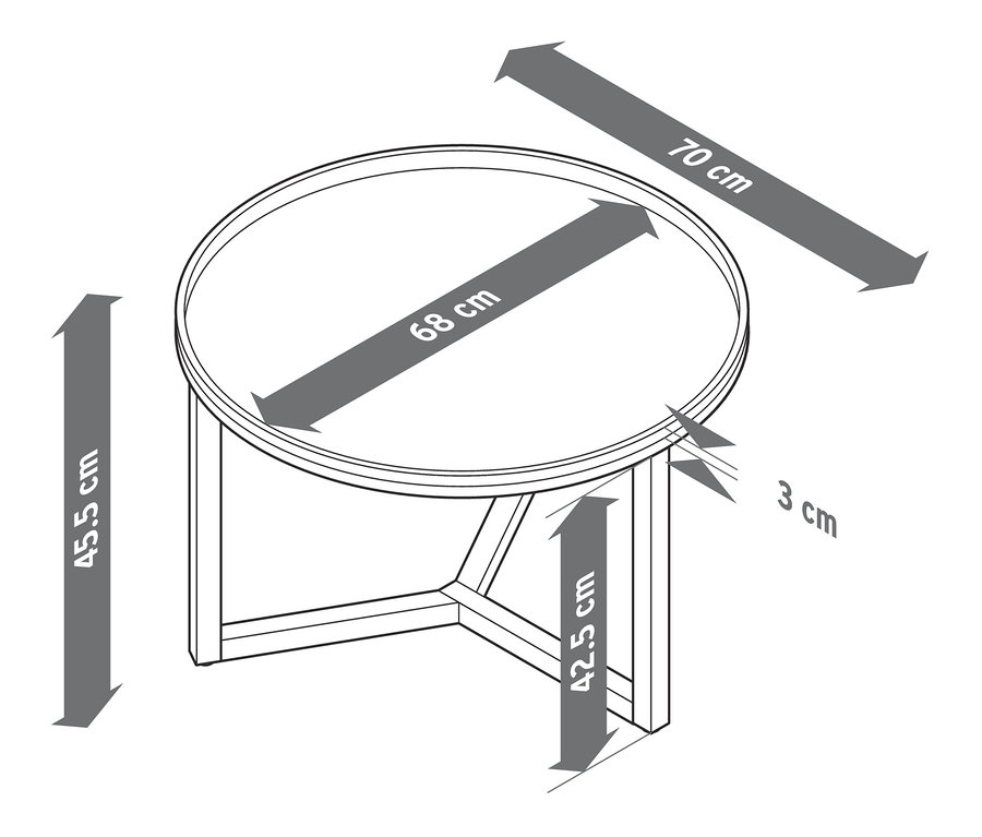 Rozměry kulatého konferenčního stolku.