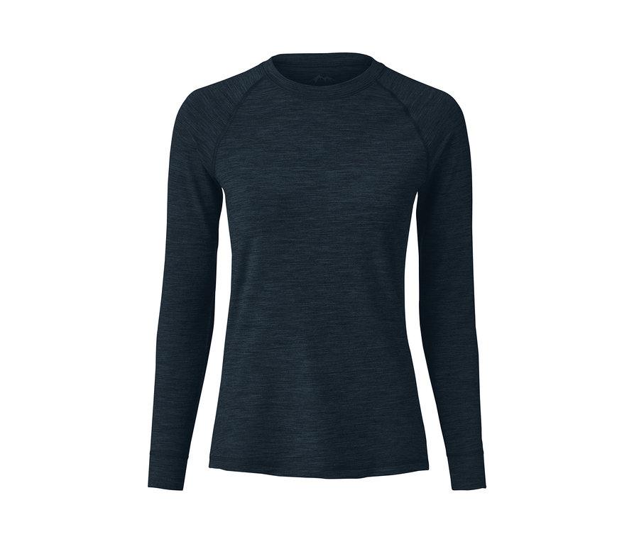 Tmavě modré funkční triko s dlouhým rukávem a vlnou merino.