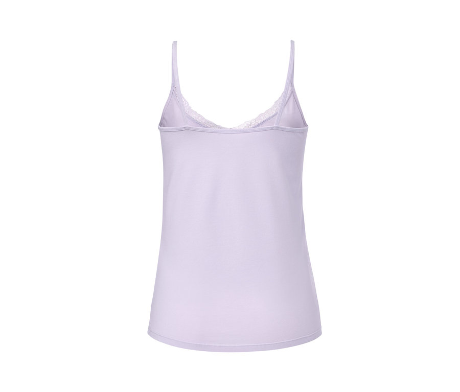 Detail fialového tílka s krajkou, 2 ks