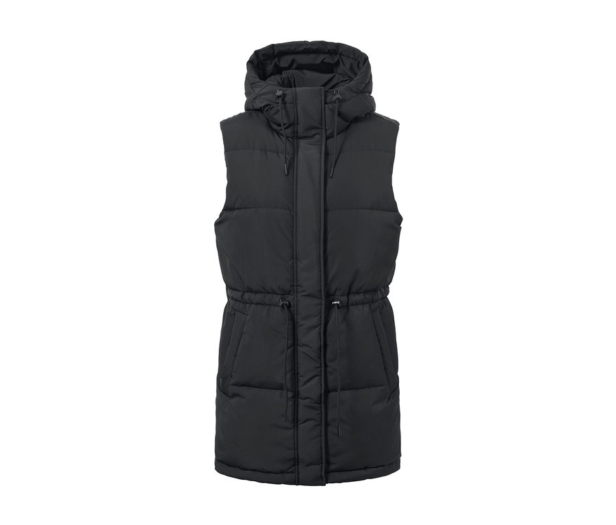 Prošívaná vesta s kapucí.