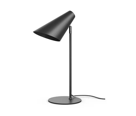 Černá kovová stolní lampa »Cale«.
