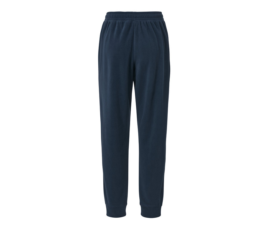 Tmavě modré fleecové domácí kalhoty.