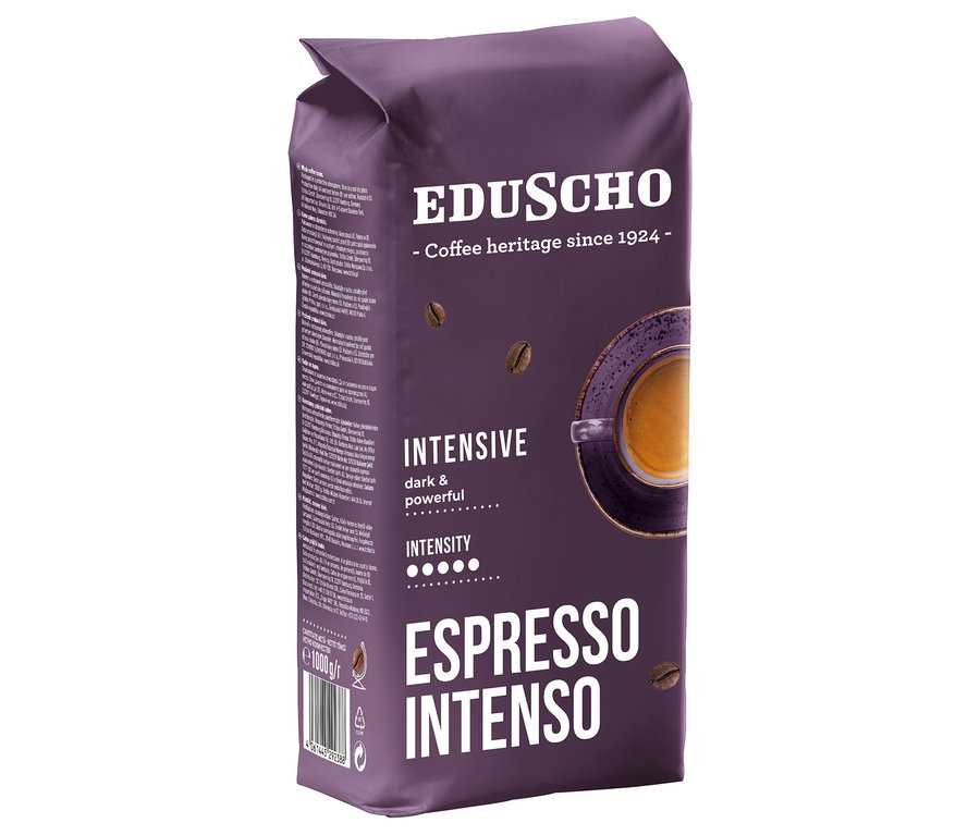 Balení zrnkové kávy Eduscho Espresso Intenso 1 kg.