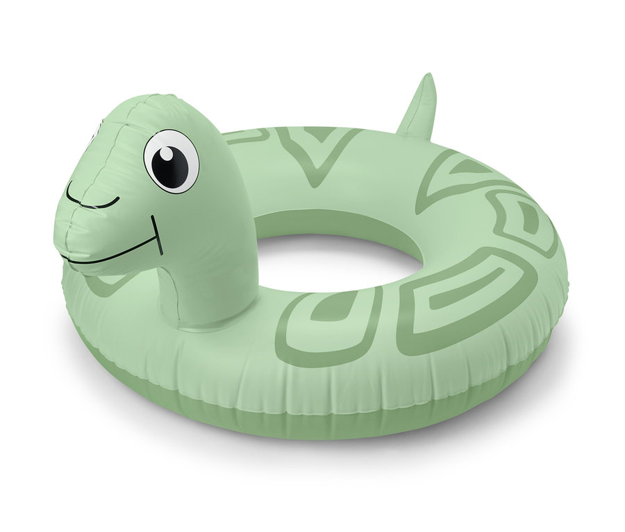 Zelený plavecký kruh »Želva« na bílém pozadí.