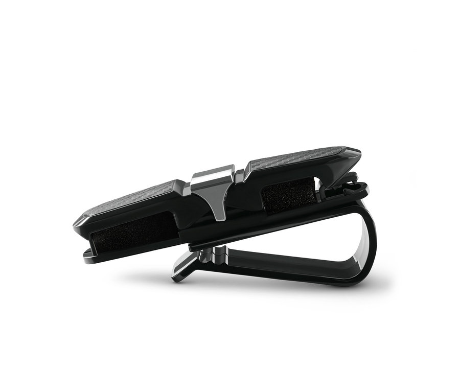 Černý držák brýlí do auta.