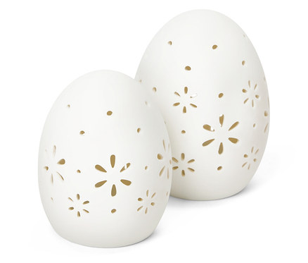 Keramická vejce s LED, 2 ks