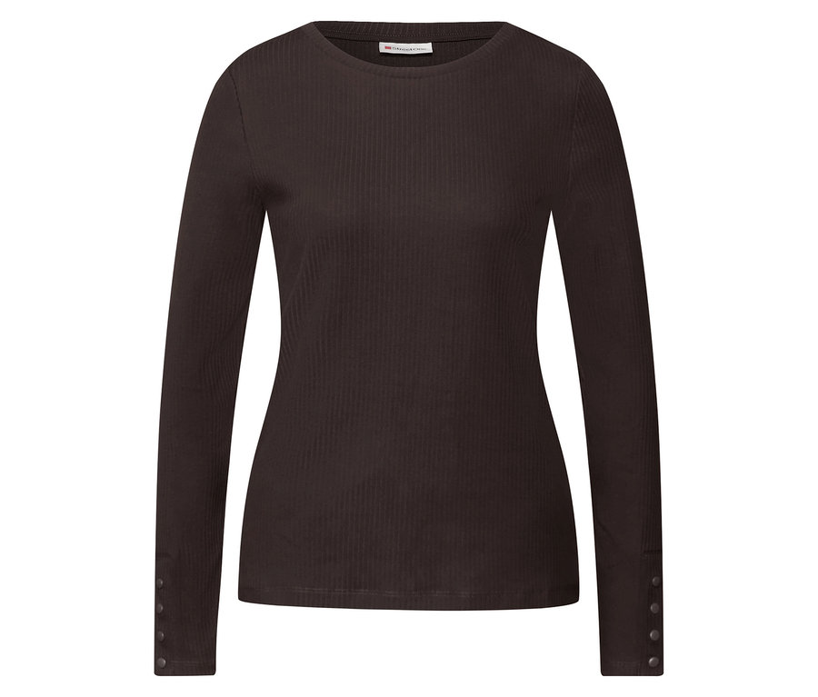 Žebrované tričko Street One, hnědá