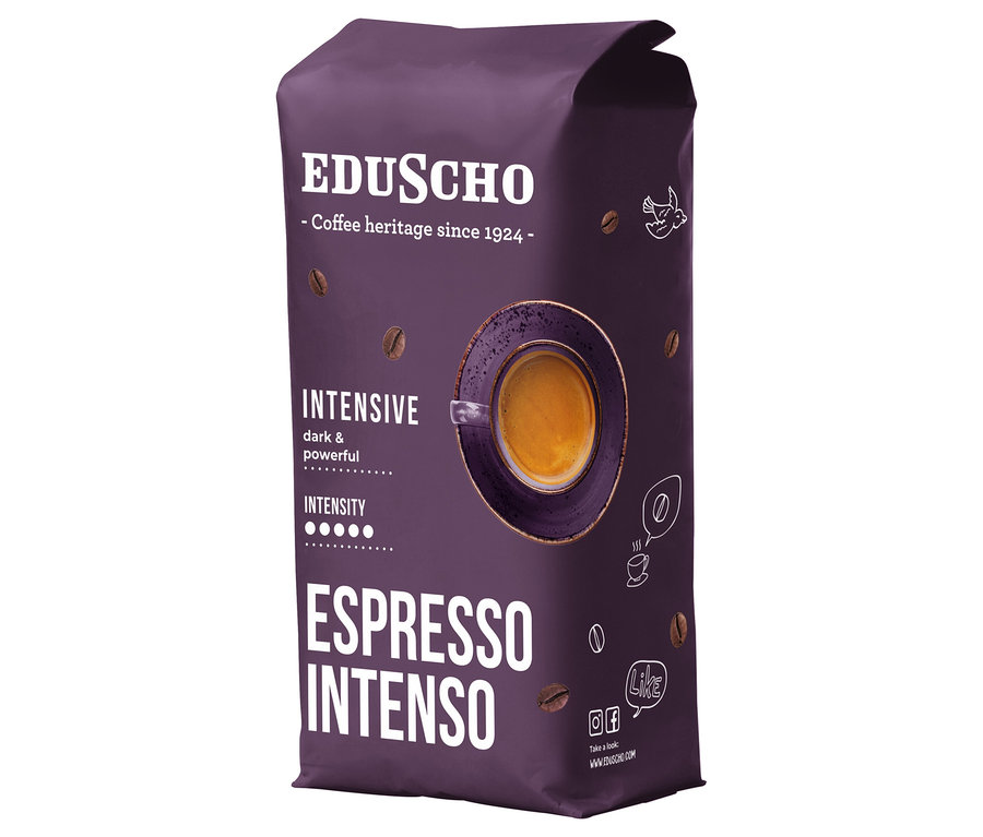 Balení zrnkové kávy Eduscho Espresso Intenso 1 kg.