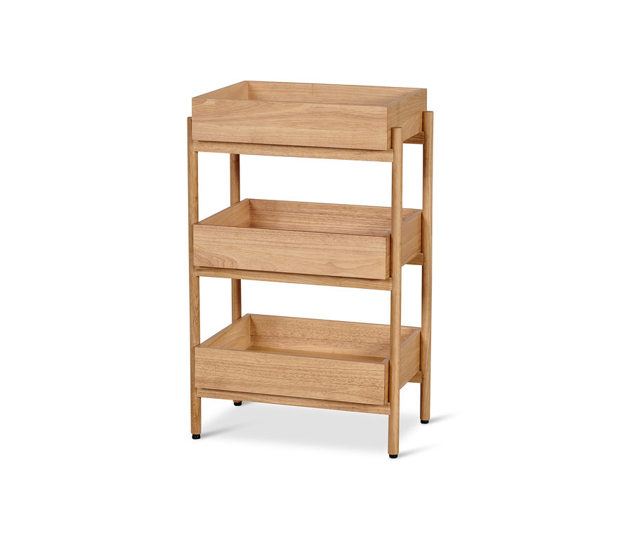 Stojanový regál se 3 přihrádkami.