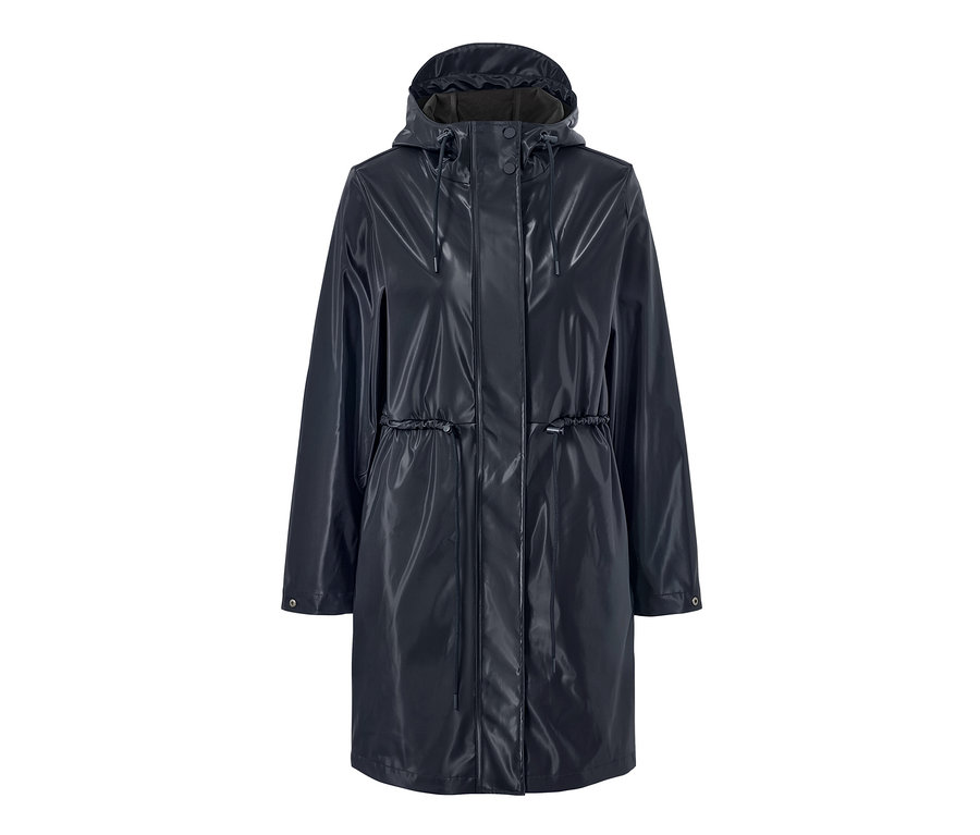Kabát do deště s lesklým efektem.