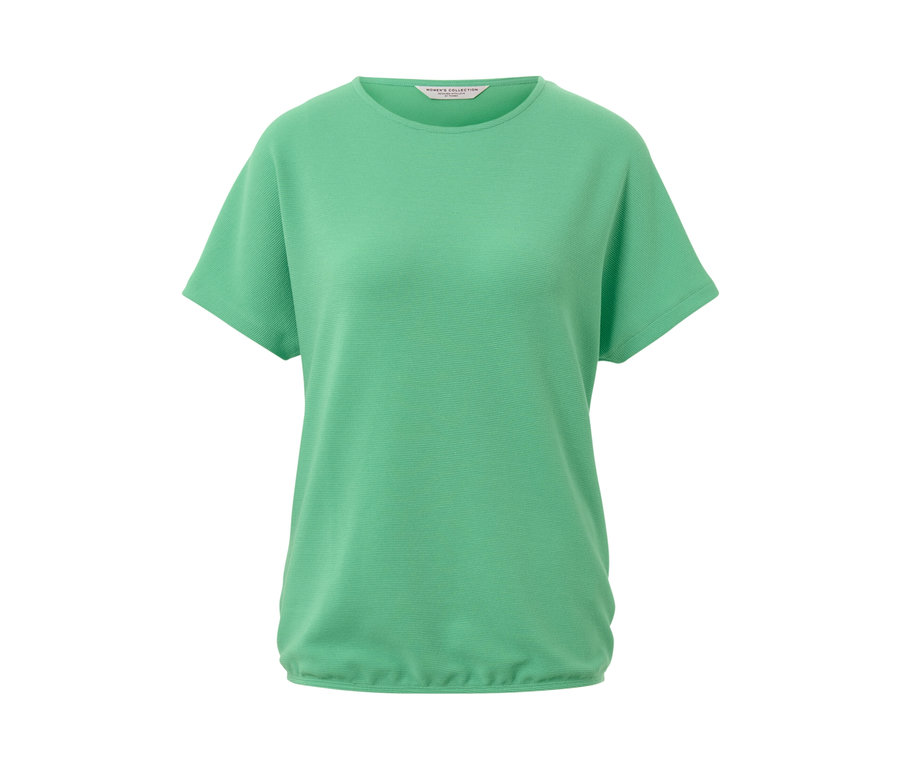 Zelené halenkové tričko s krátkými rukávy.