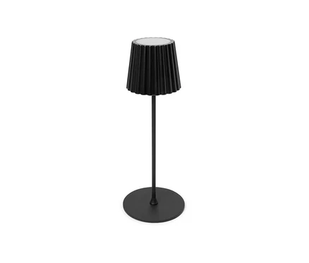Černá venkovní dobíjecí stolní LED lampa.