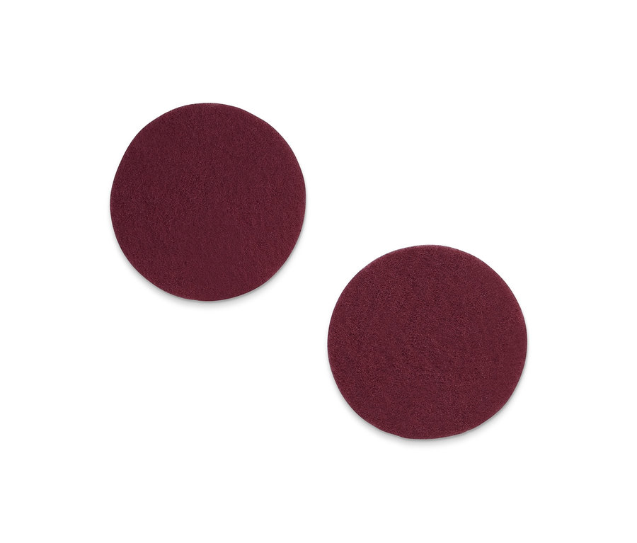 Dva kulaté fialové návleky mopu na bílém pozadí.