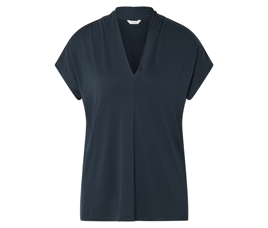 Tmavě modré tričko s výstřihem do V.