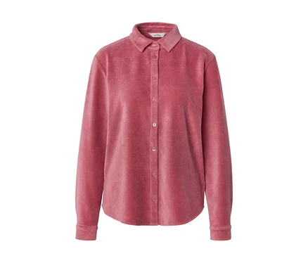 Růžová manšestrová košile s dlouhými rukávy, límečkem, zapínáním na knoflíky a manžetami, se štítkem "MY STYLE".