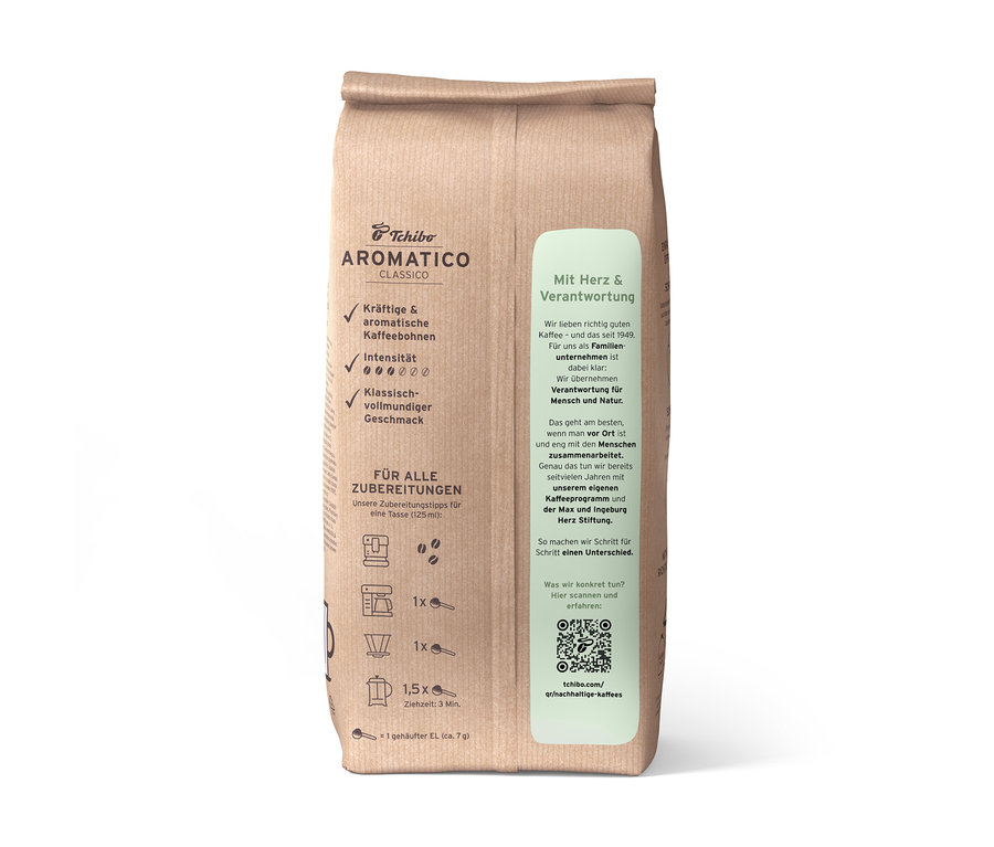 Je viditelné balení Aromatico Classico – 1 kg zrnkové kávy.