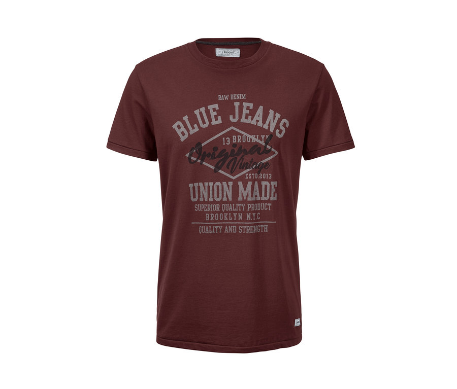 Hnědé triko s šedým potiskem Blue Jeans.