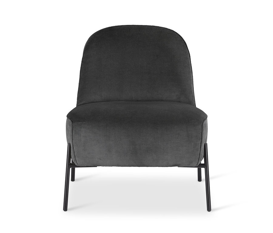 Antracitové designové křeslo s podnožkou od SCAPA.