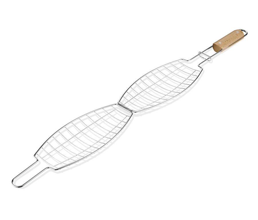 Obracečka na ryby, obracečka na grilování a BBQ obracečka na bílém pozadí.