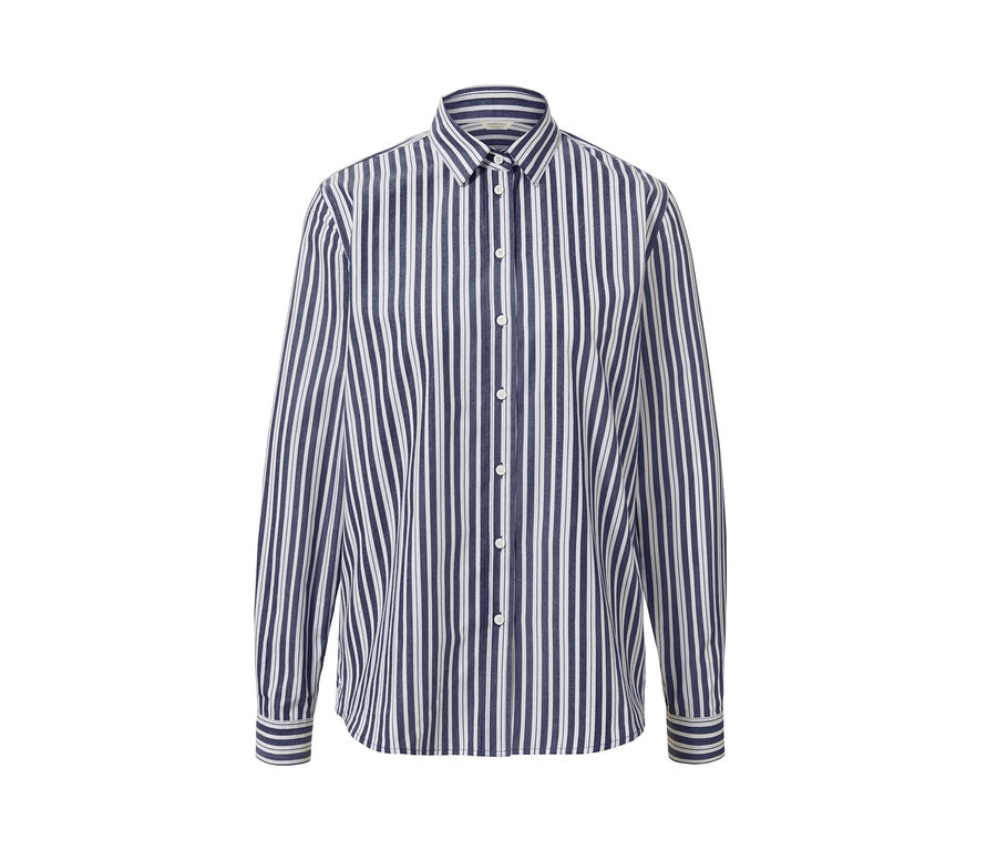 Pruhovaná popelínová halenka.