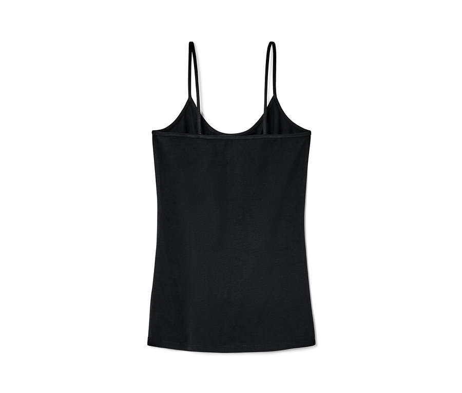 Černé tílko se špagetovými ramínky, 2 ks, zobrazené zezadu.