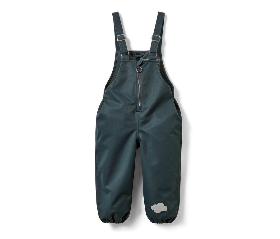 Dětské kalhoty do deště s laclem a zipem.