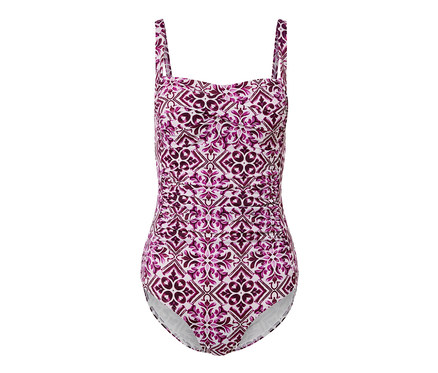 Tvarující plavky, bobulová/bílá