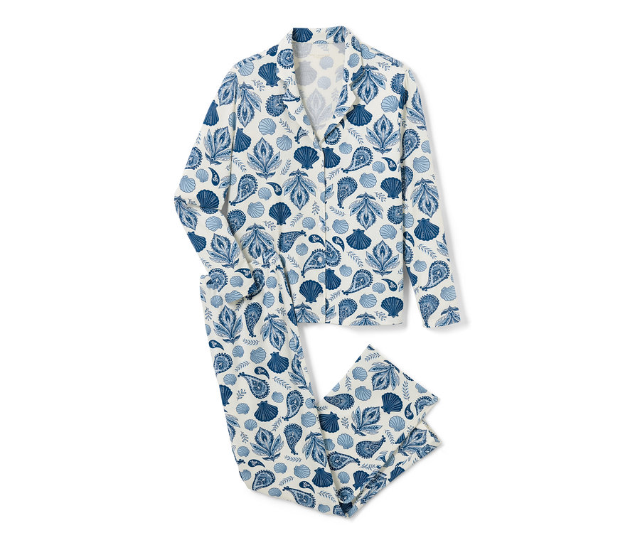 Sada pyžama s potiskem mušlí a paisley.