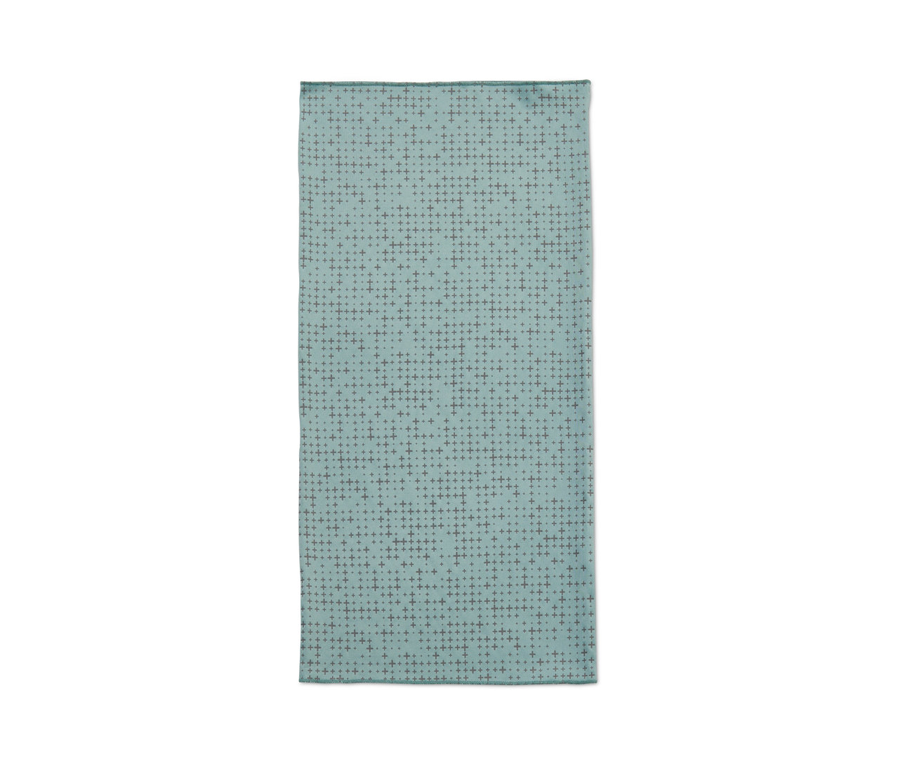 Modrý multifunkční šátek s potiskem křížků.