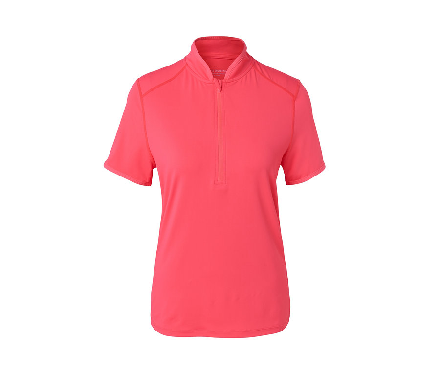 Růžové cyklistické tričko s krátkým rukávem.