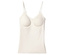 Tílko barvy slonové kosti s integrovanou podprsenkou a tenkými ramínky.