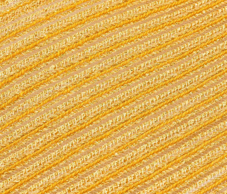 Detailní záběr na žluté prostírání, 4 ks.