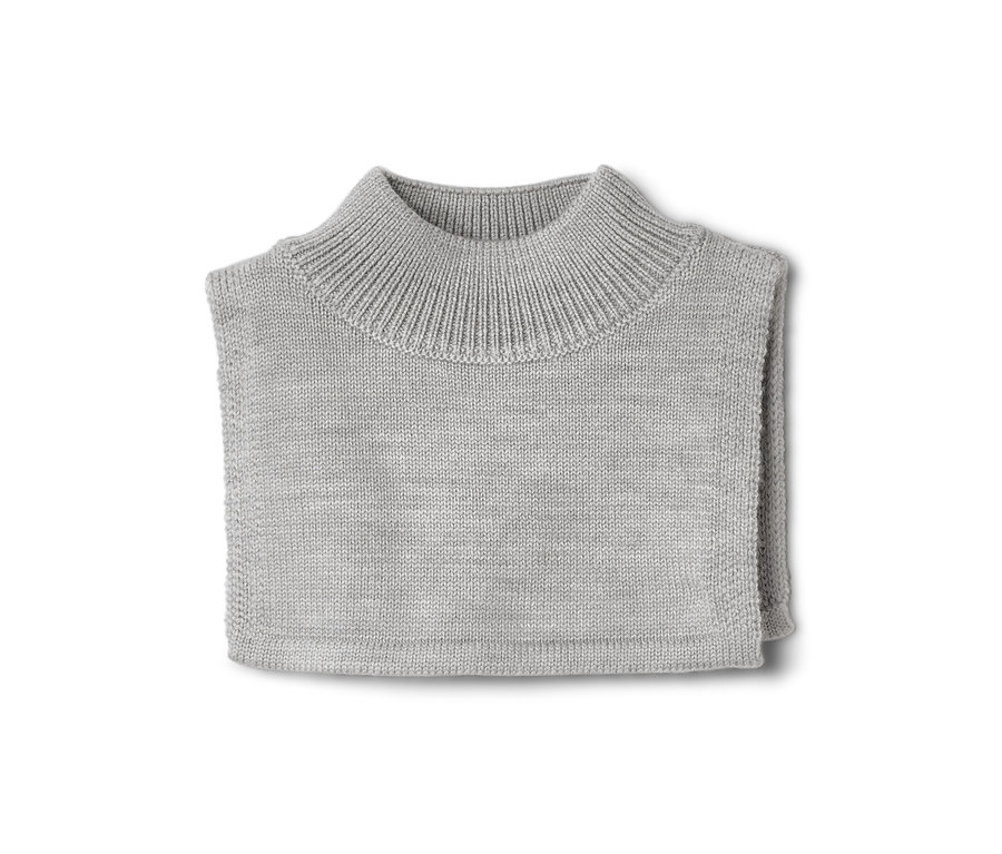 Šedý dětský vlněný rolákový šál.