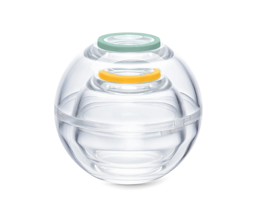 Dvě kulaté průhledné nádoby k zachování čerstvosti potravin.