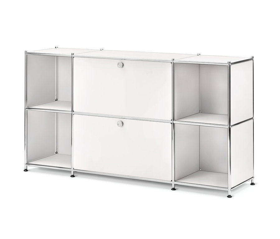 Bílá odkládací skříňka »CN3« se 2 výklopnými dvířky.