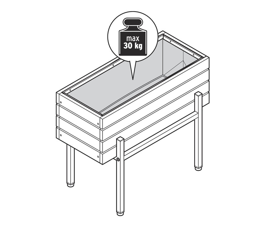 Ilustrace truhlíku Elin s maximální nosností 30 kg.