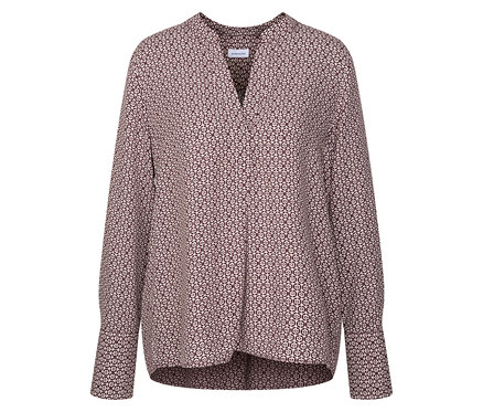 Tunika z viskózy Seidensticker, celoplošný potisk v ecru a burgundské barvě