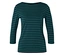 Tmavě modrý top s dlouhým rukávem a zelenými pruhy.
