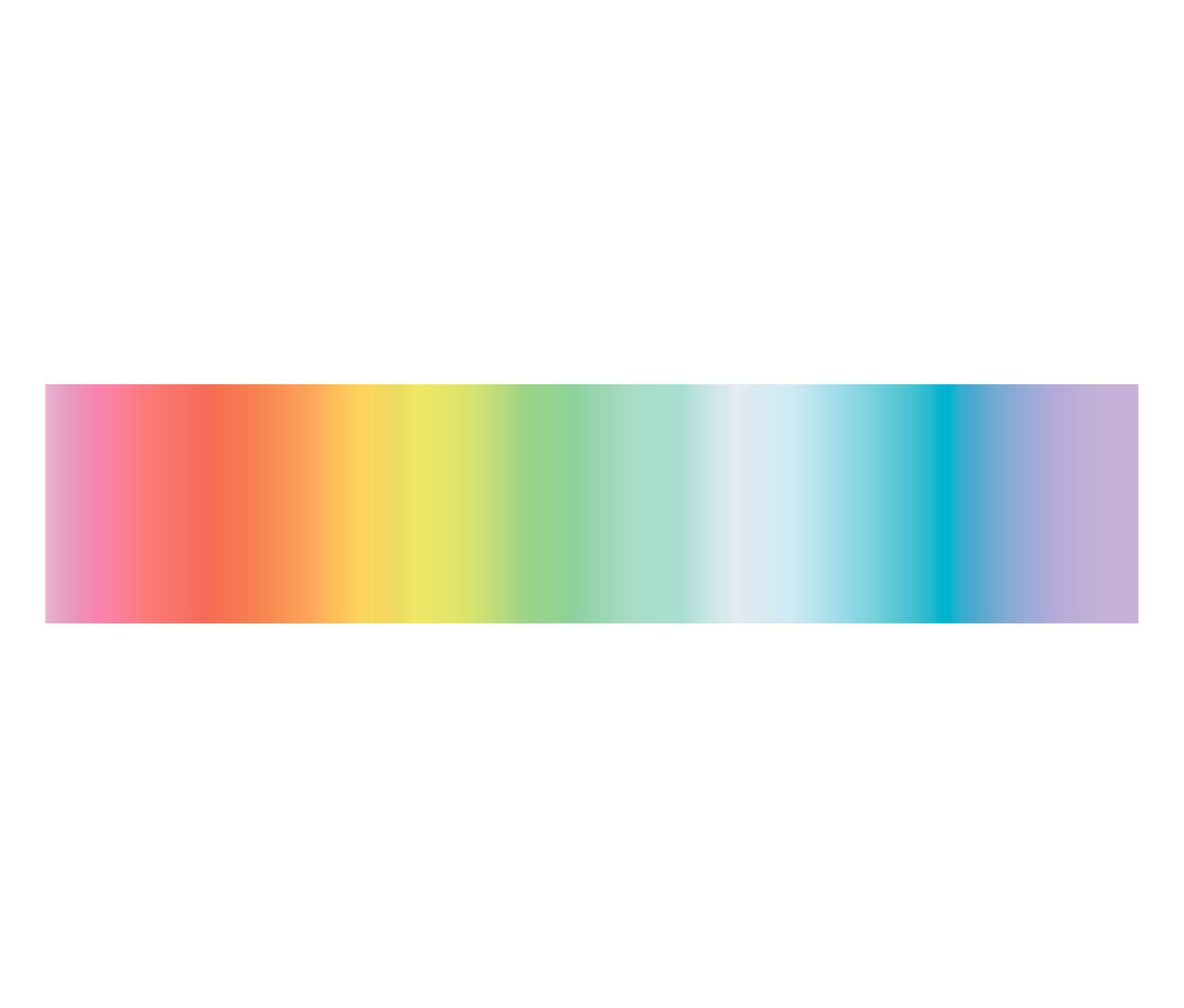 Barevný gradient od růžové přes červenou, oranžovou, žlutou, zelenou, světle modrou, modrou až po fialovou.