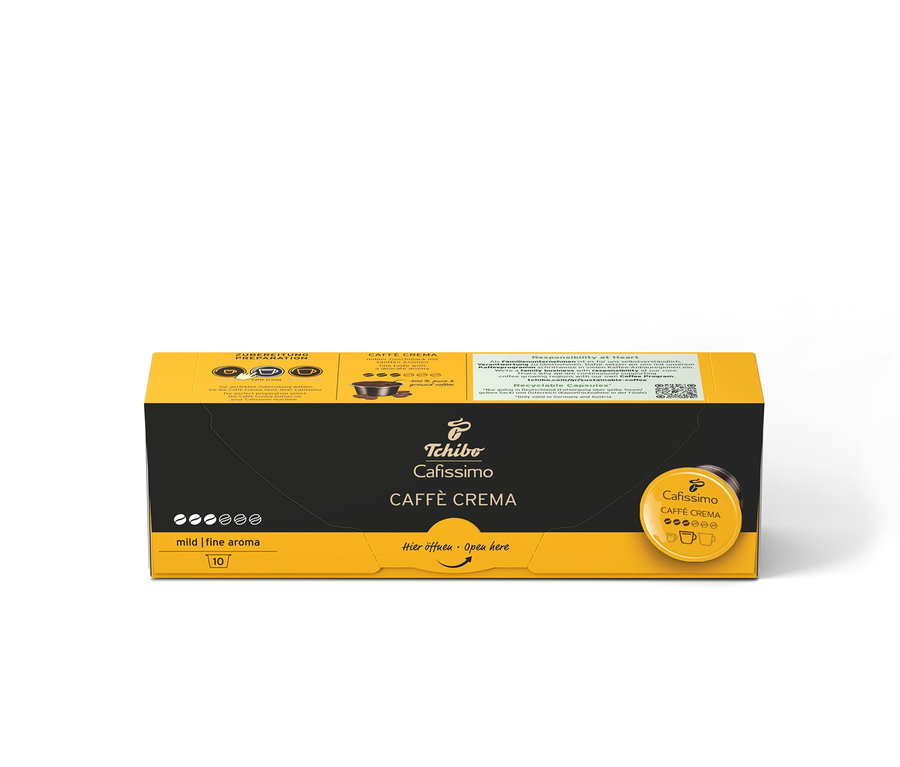 Balení kávových kapslí Cafissimo Caffè Crema mild s deseti kapslemi.