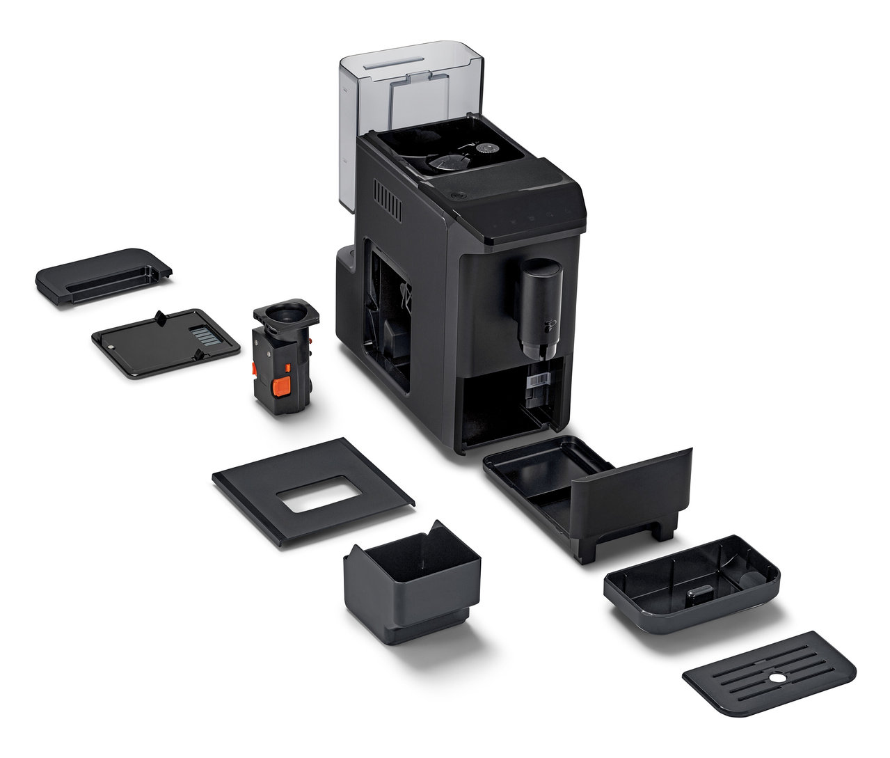 Rozložený kávovar »Esperto mini« s odnímateľnými časťami.