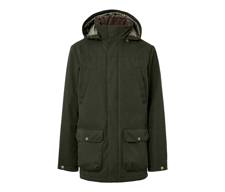 Zelená bunda s kapucí.