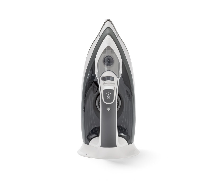 Detail bezdrátové napařovací žehličky.