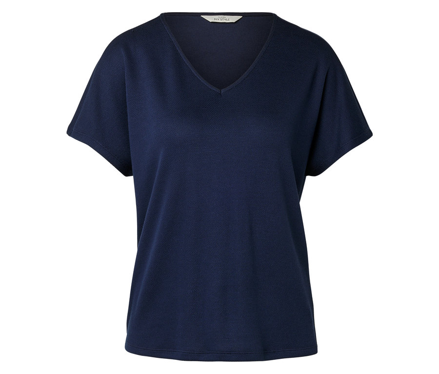 Tmavě modré tričko s výstřihem do V.
