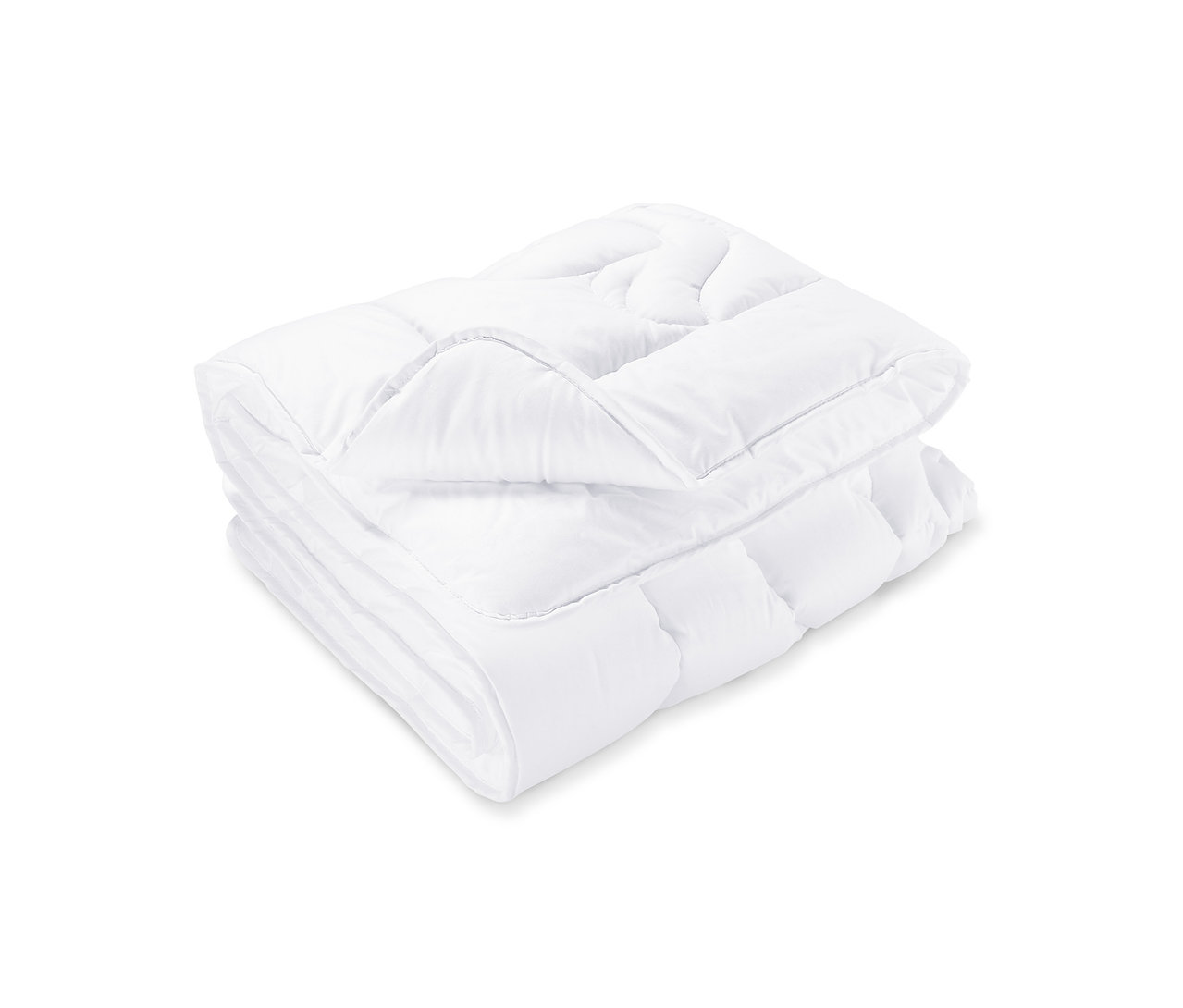 Skládaná bílá dětská prošívaná přikrývka a polštář.