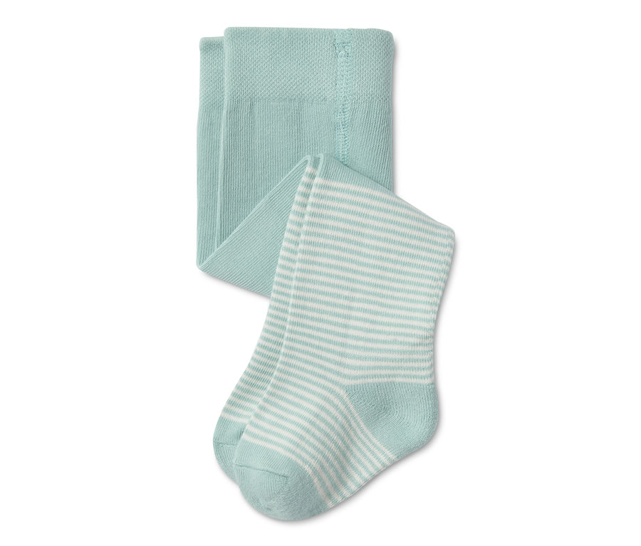 Modré bavlněné punčocháče, 5 ks, leží na bílém pozadí.