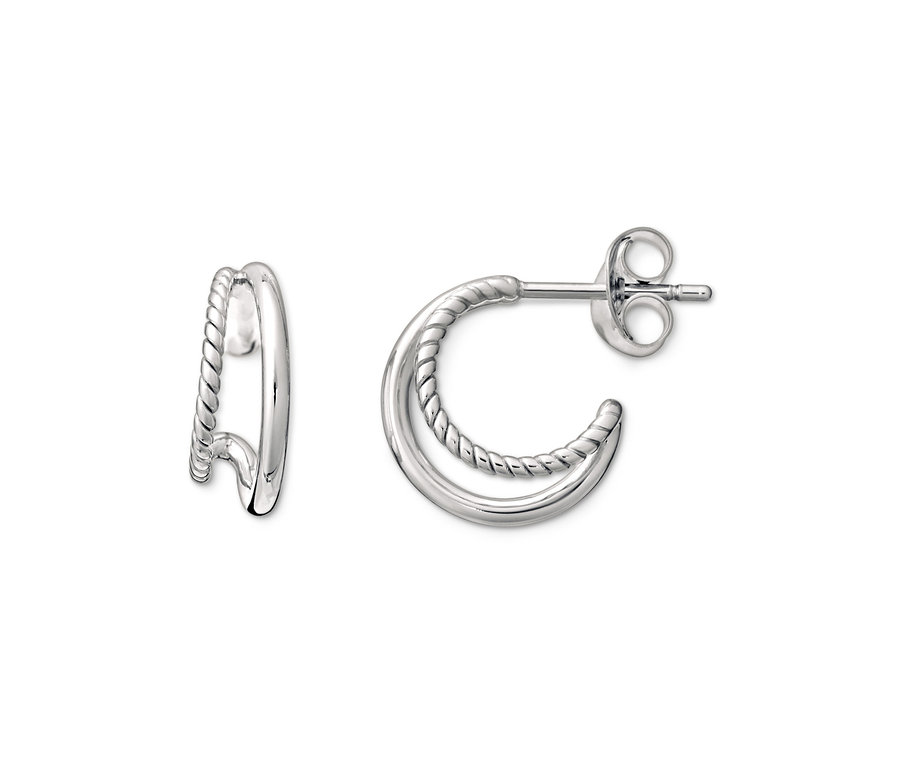 Dvoje dvojité kreolky z rhodiovaného stříbra 925/1000.