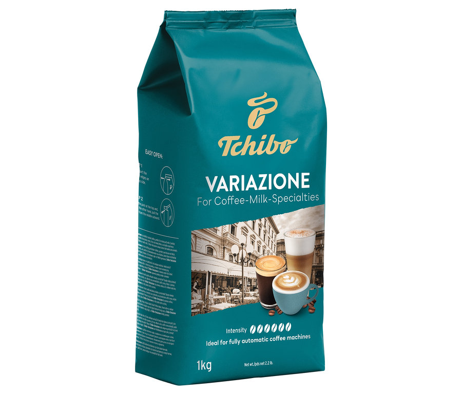 Balení zrnkové kávy Tchibo Variazione o hmotnosti 1 kg.