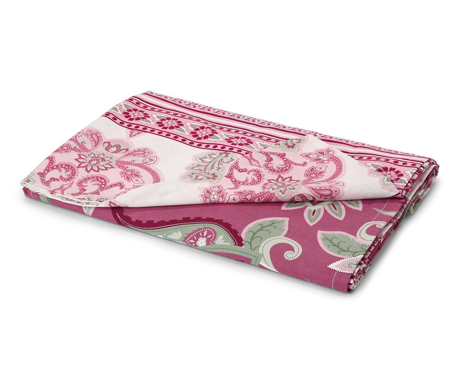 Složený multifunkční přehoz renforcé s květinovým vzorem v růžové a zelené barvě.