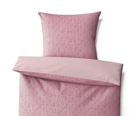 Růžové povlečení ze zimního žerzeje: standardní velikost a nadměrná velikost, s geometrickým vzorem listů.